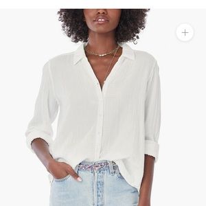 XiRENA White Button-Down Gauze Shirt
